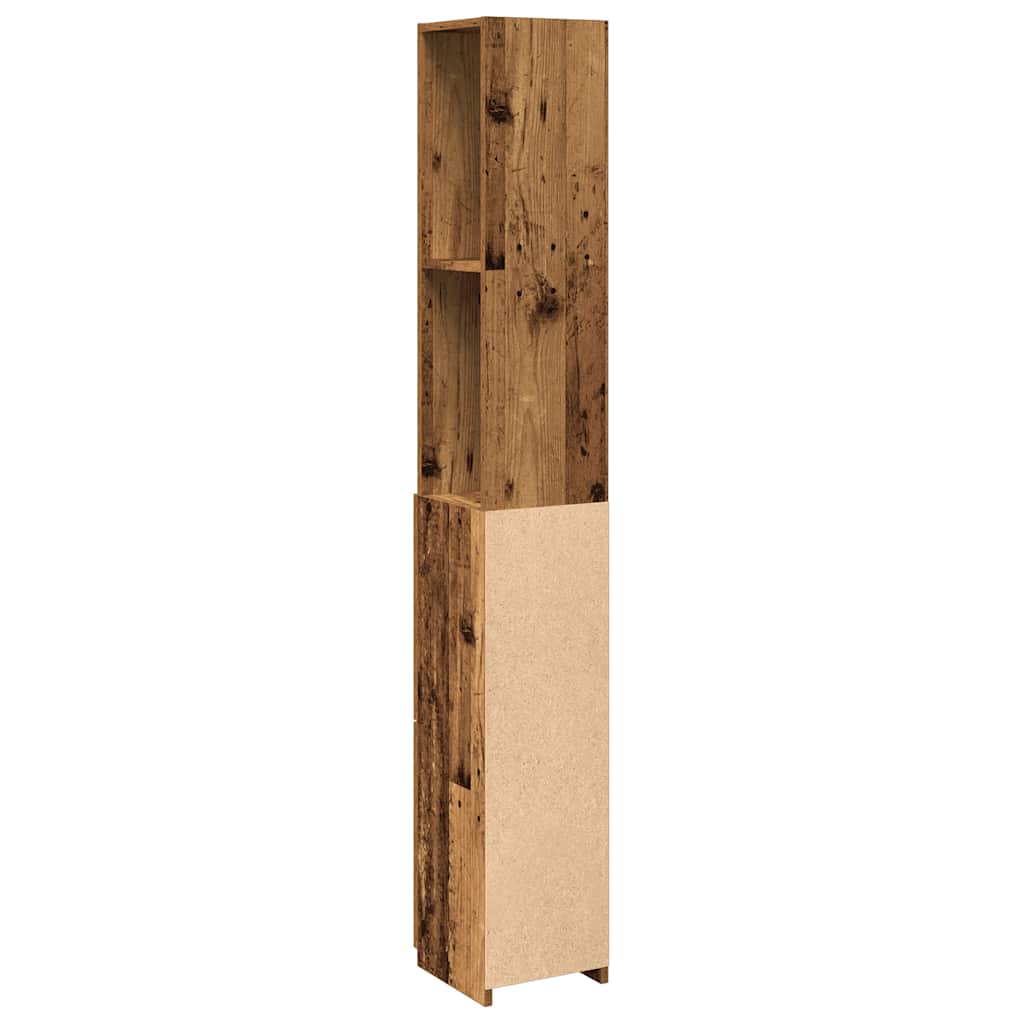 vidaXL Szafka łazienkowa, stare drewno, 25x25x170 cm