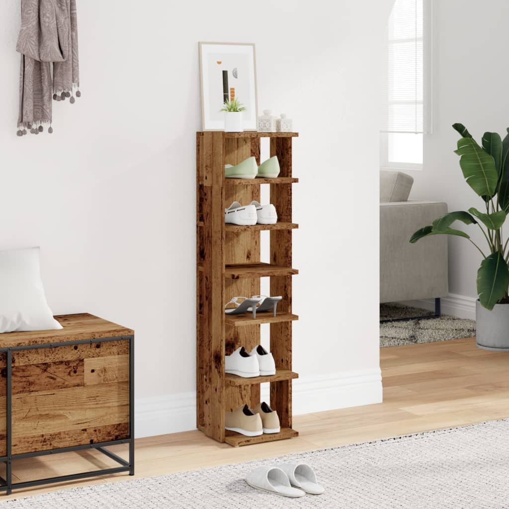 vidaXL Szafka na buty, stare drewno, 28x27x102 cm