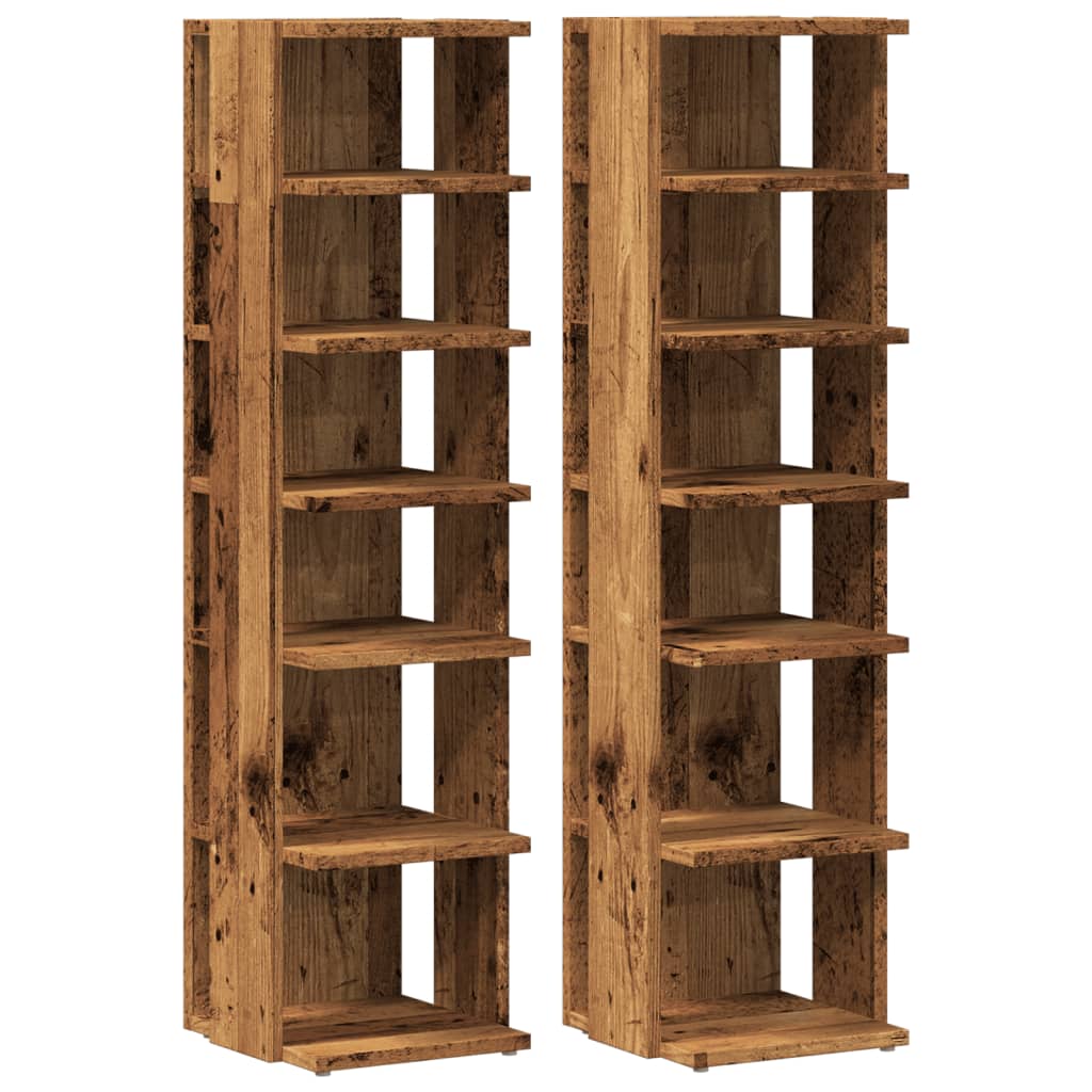 vidaXL Szafki na buty, 2 szt., stare drewno, 28x27x102 cm