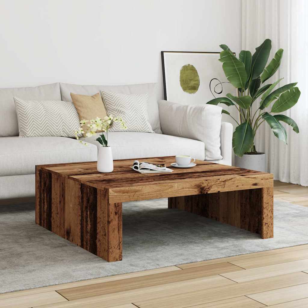 vidaXL Stolik kawowy, kolor starego drewna, 100x100x35 cm