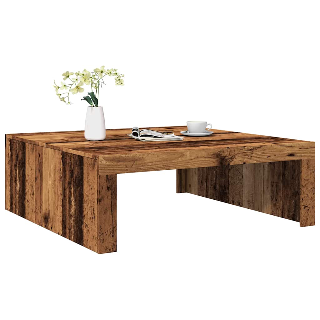 vidaXL Stolik kawowy, kolor starego drewna, 100x100x35 cm