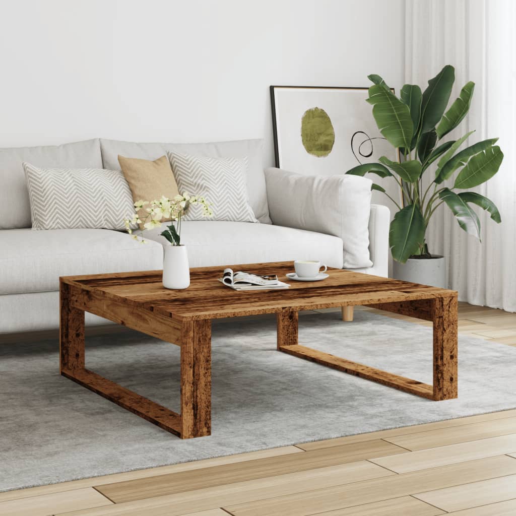 vidaXL Stolik kawowy, kolor starego drewna, 100x100x35 cm