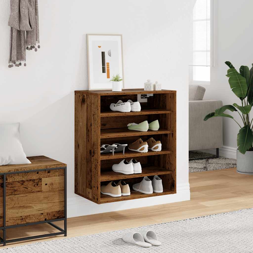 vidaXL Szafka na buty, stare drewno 60x35x70cm materiał drewnopochodny