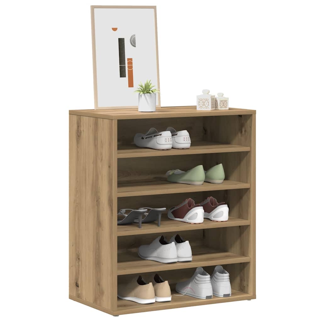 vidaXL Szafka na buty, dąb artisan 60x35x70 cm materiał drewnopochodny