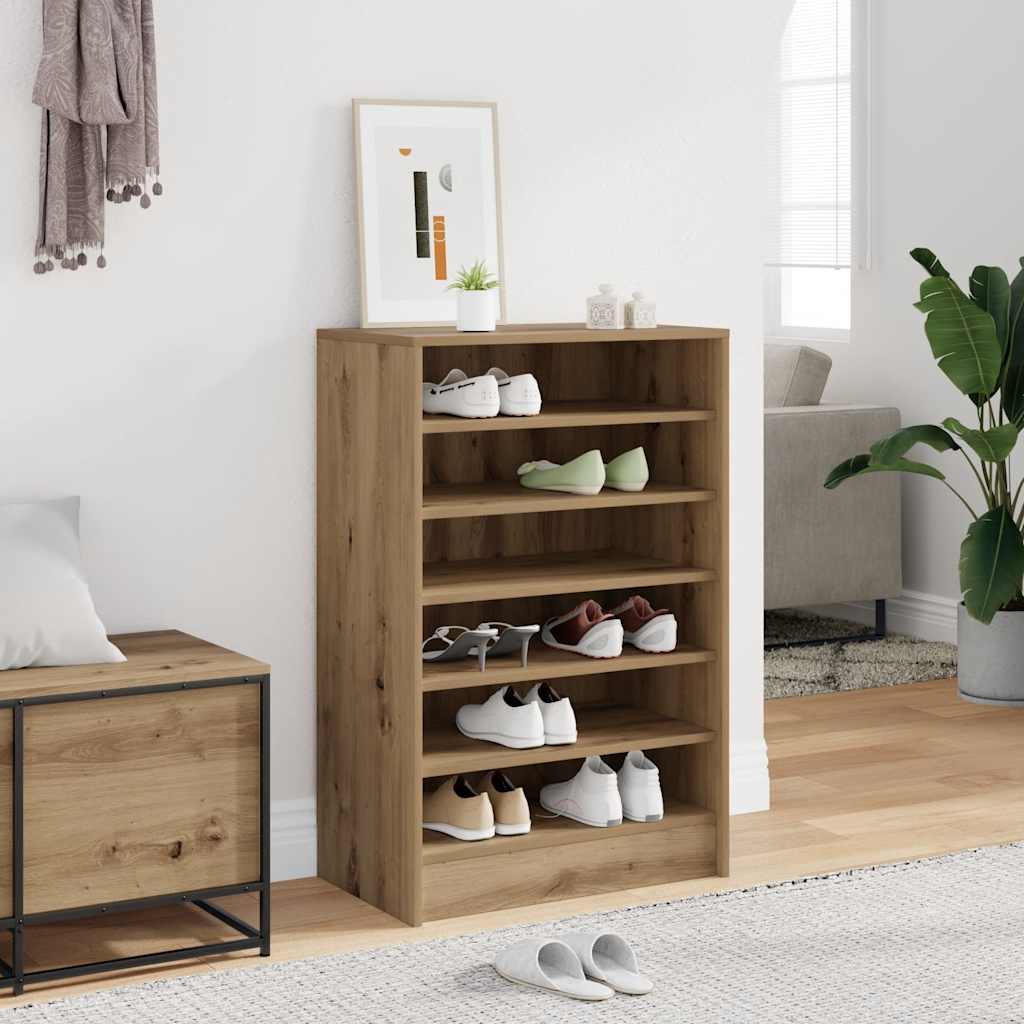 vidaXL Szafka na buty, dąb artisan 60x35x92 cm materiał drewnopochodny
