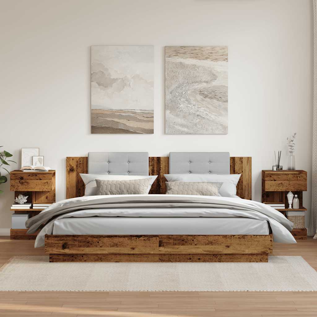 vidaXL Szafki nocne, 2 szt., stare drewno, 40x35x65 cm