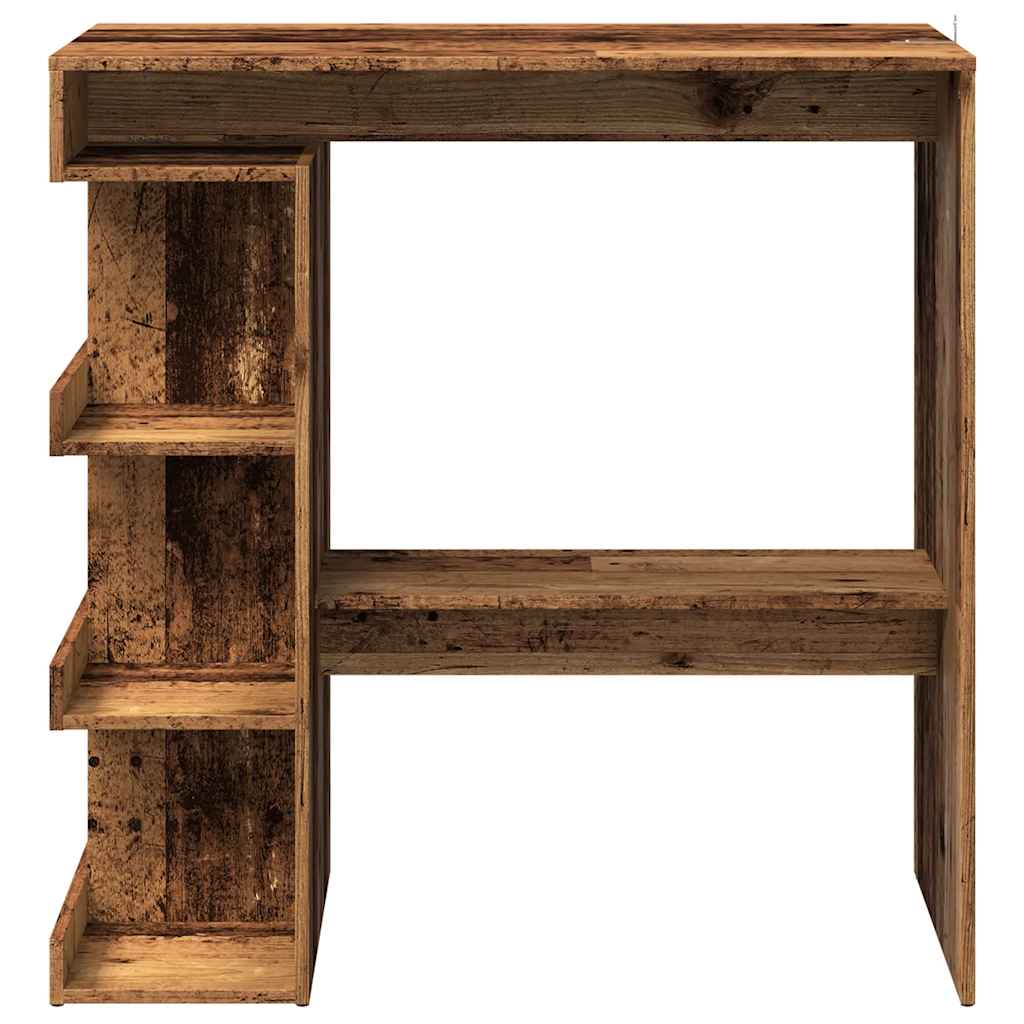 vidaXL Stolik barowy z półkami, stare drewno, 100x48x101,5 cm
