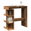 vidaXL Stolik barowy z półkami, stare drewno, 100x48x101,5 cm