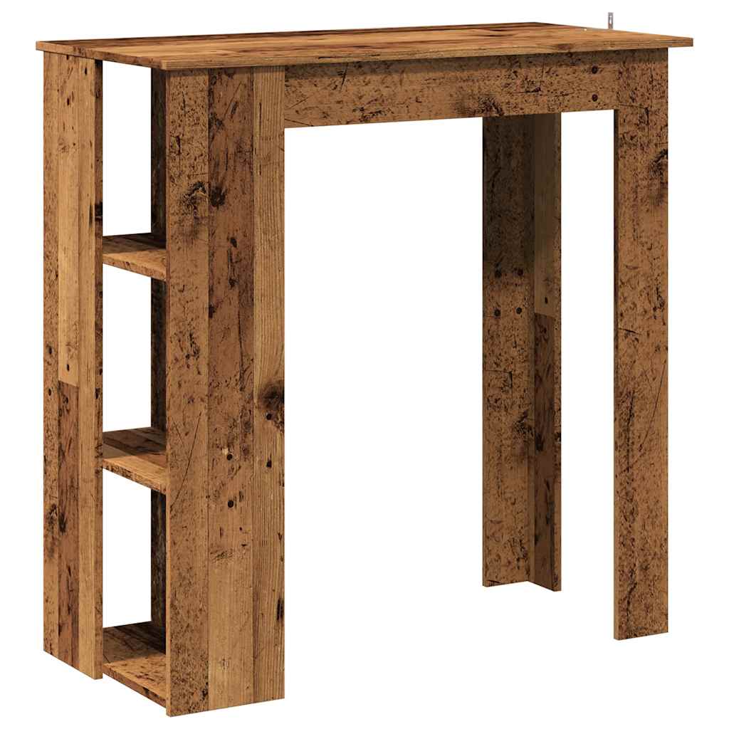 vidaXL Stolik barowy z półkami, stare drewno, 102x50x103,5 cm