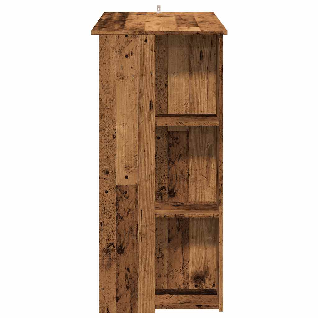 vidaXL Stolik barowy z półkami, stare drewno, 102x50x103,5 cm