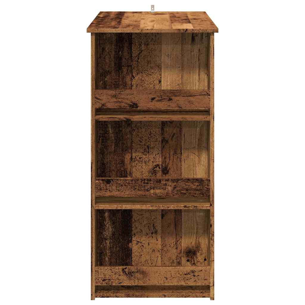 vidaXL Stolik barowy ze schowkiem, stare drewno, 102x50x103,5 cm