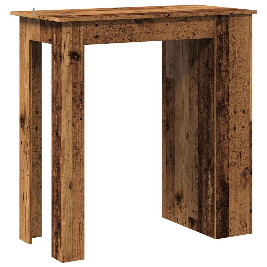 vidaXL Stolik barowy ze schowkiem, stare drewno, 102x50x103,5 cm
