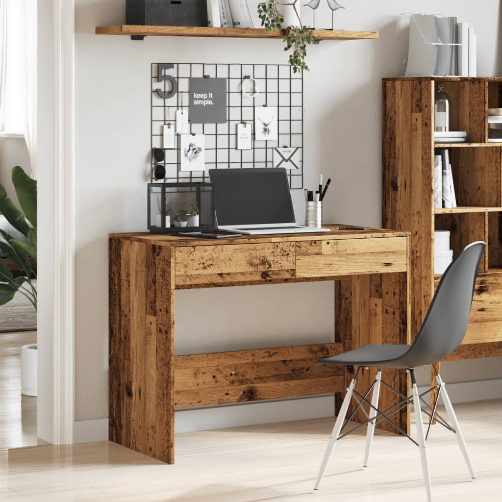 vidaXL Biurko, stare drewno, 101x50x76,5 cm, materiał drewnopochodny