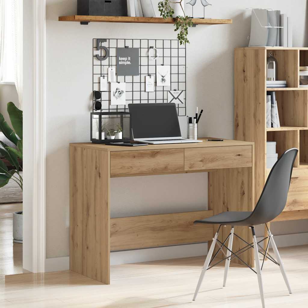 vidaXL Biurko, dąb artisan, 101x50x76,5 cm, materiał drewnopochodny
