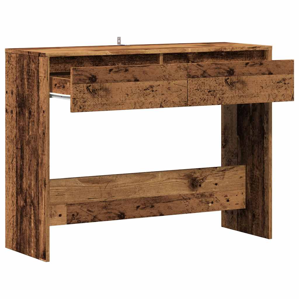vidaXL Stolik konsolowy, stare drewno, 100x35x76,5 cm