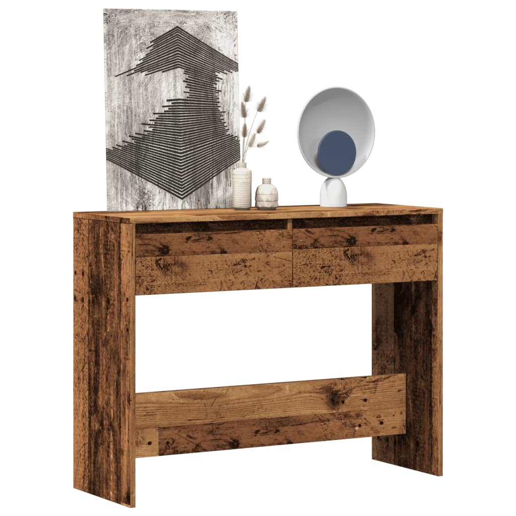 vidaXL Stolik konsolowy, stare drewno, 100x35x76,5 cm
