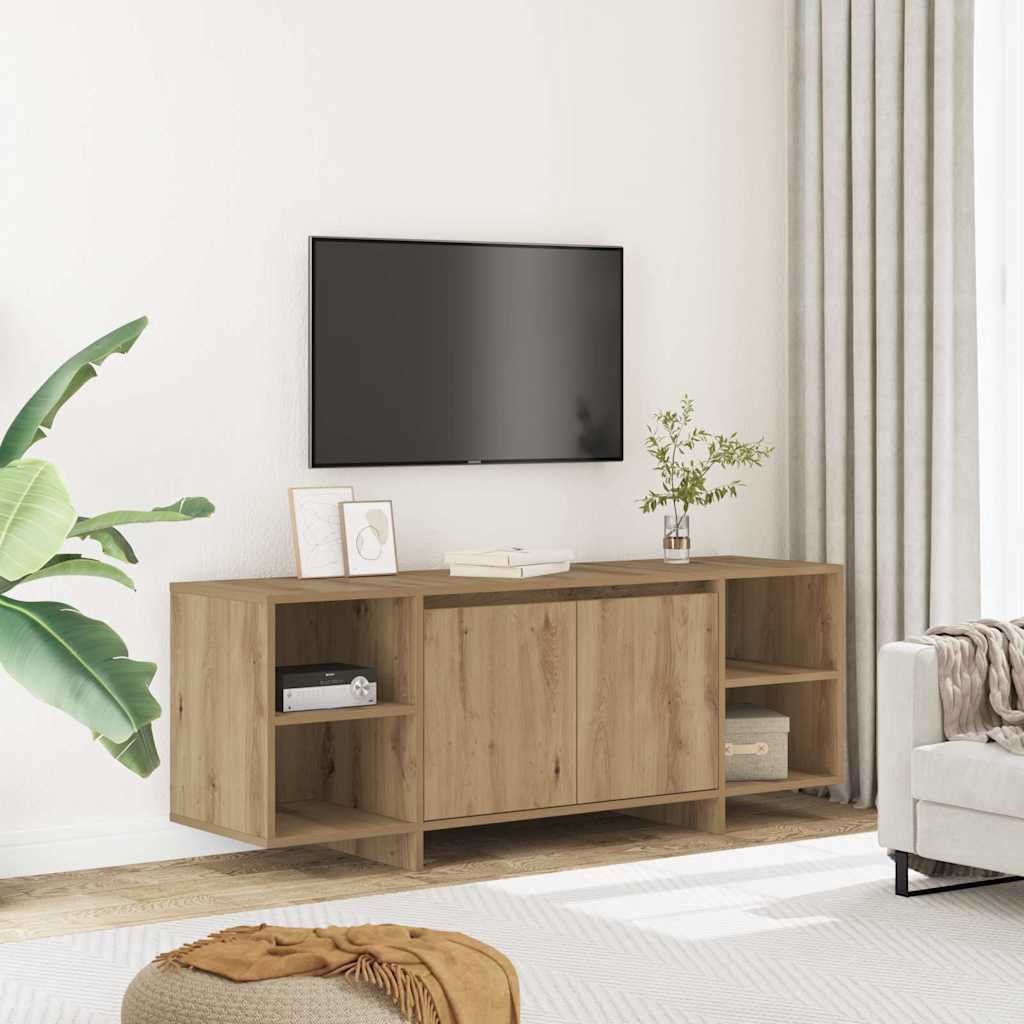 vidaXL Szafka TV, dąb artisan, 130x35x50 cm, materiał drewnopochodny