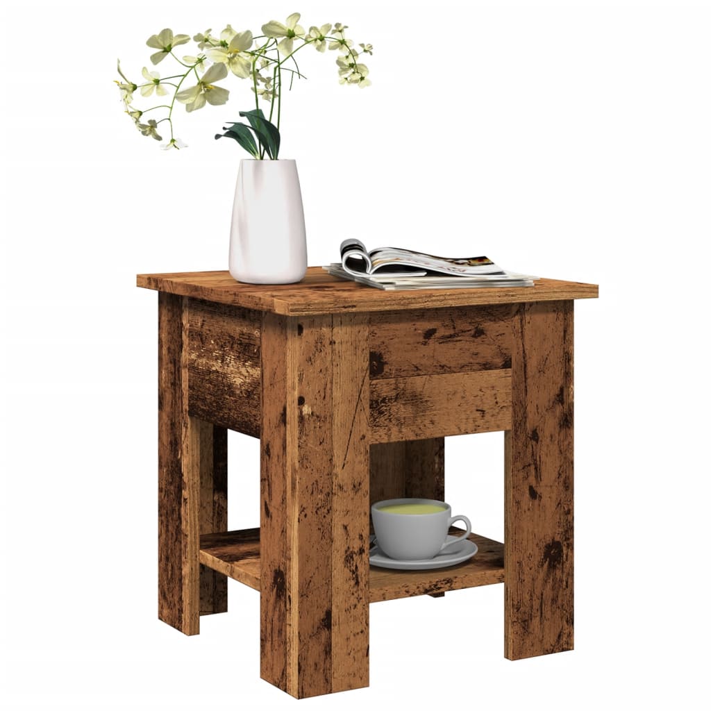 vidaXL Stolik kawowy, stare drewno 40x40x42 cm materiał drewnopochodny