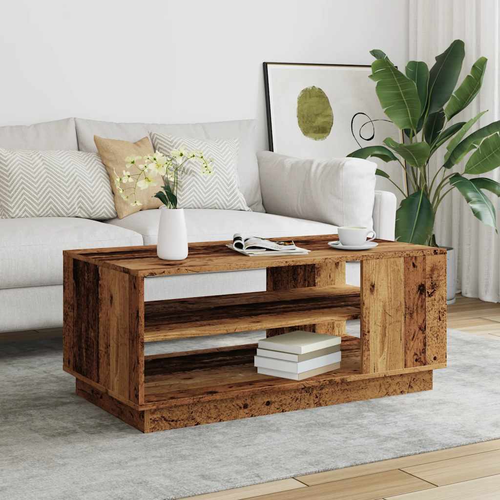 vidaXL Stolik kawowy, stare drewno, 102x55x43 cm