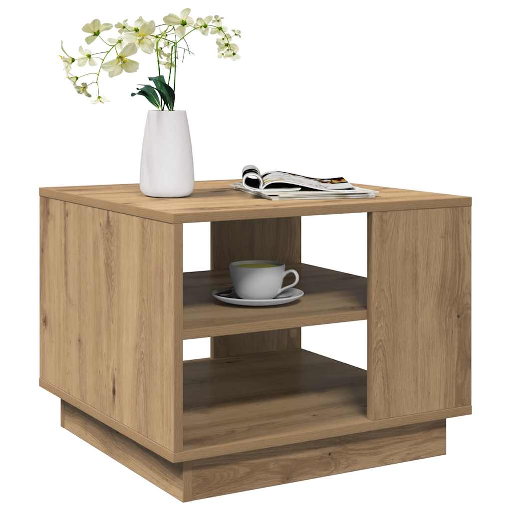 vidaXL Stolik kawowy, dąb artisan 55x55x42 cm, materiał drewnopochodny
