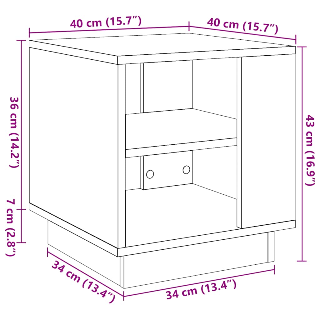 vidaXL Stolik kawowy, stare drewno 40x40x43 cm materiał drewnopochodny