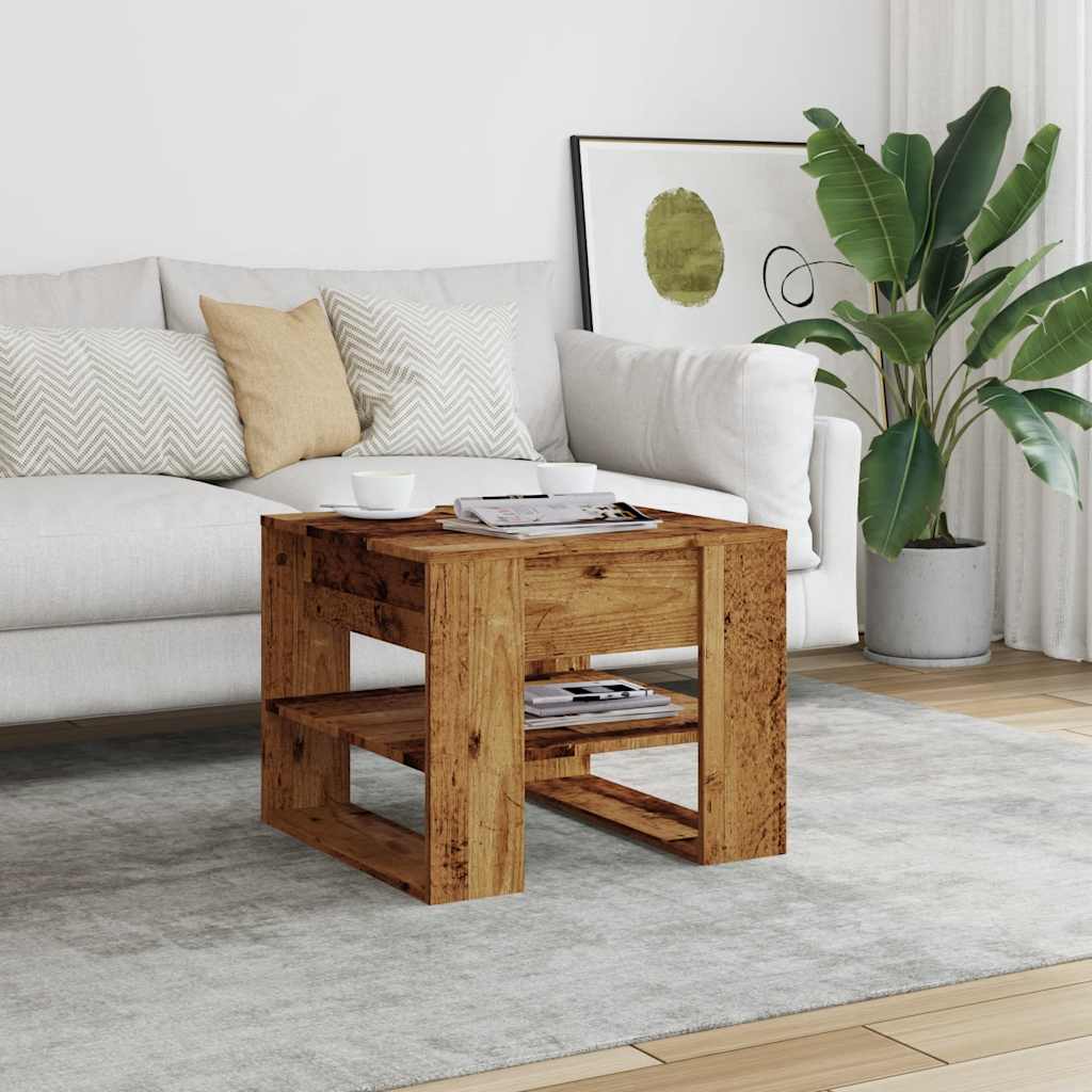 vidaXL Stolik kawowy, stare drewno, 55,5x55x45 cm