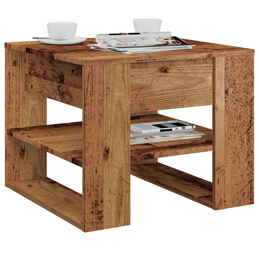 vidaXL Stolik kawowy, stare drewno, 55,5x55x45 cm