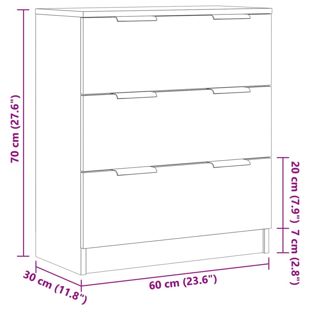 vidaXL Szafka, stare drewno, 60x30x70 cm, materiał drewnopochodny