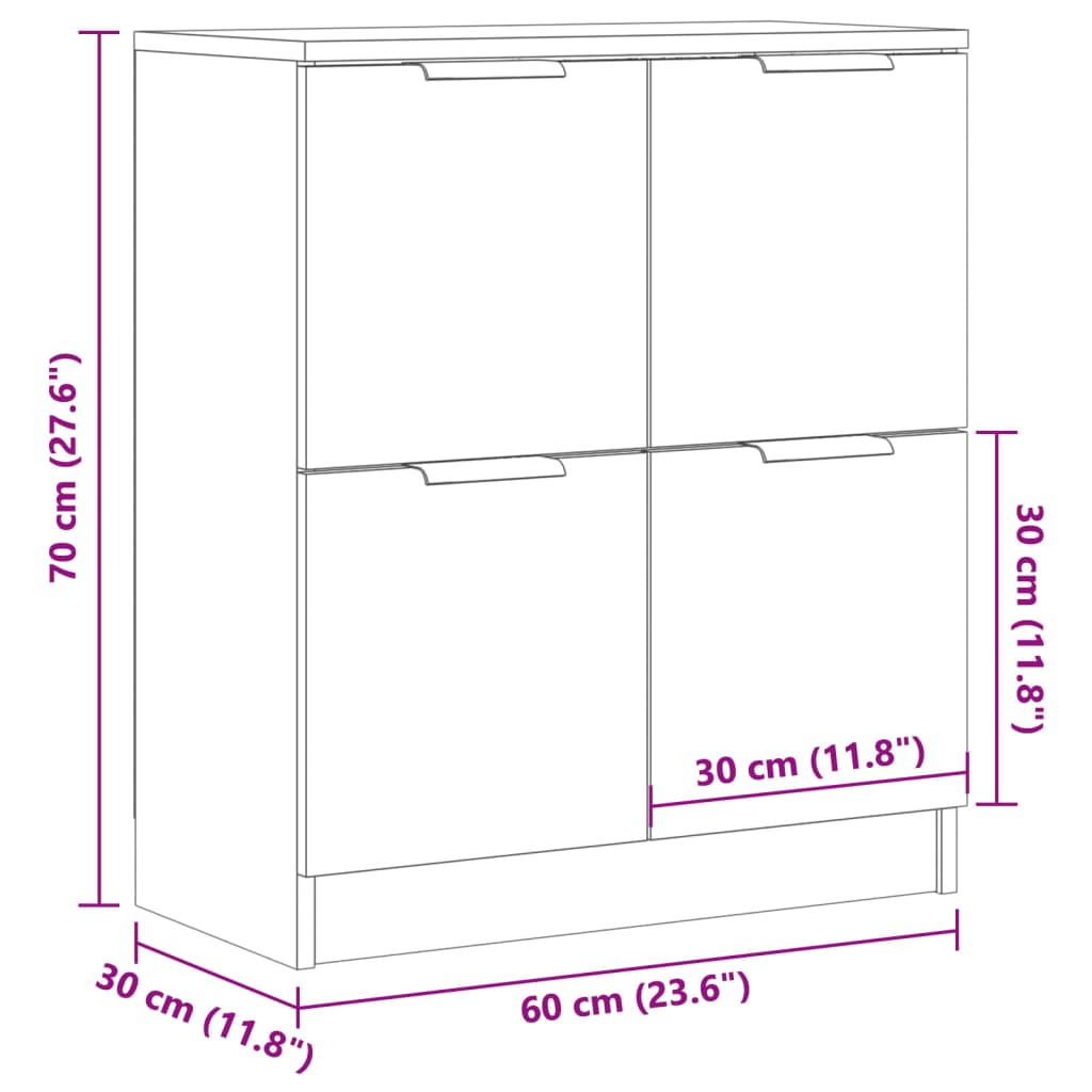 vidaXL Szafka, stare drewno, 60x30x70 cm, materiał drewnopochodny