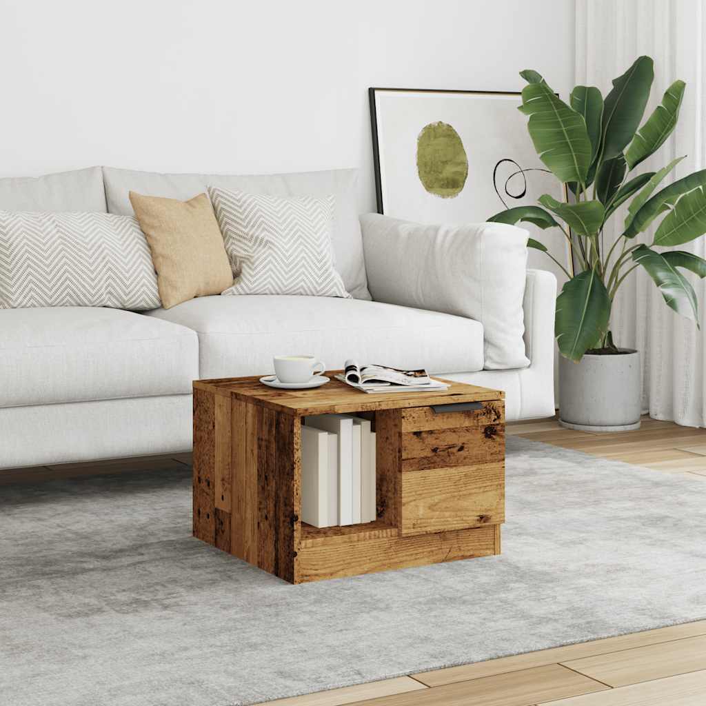 vidaXL Stolik kawowy, stare drewno, 50x50x36 cm