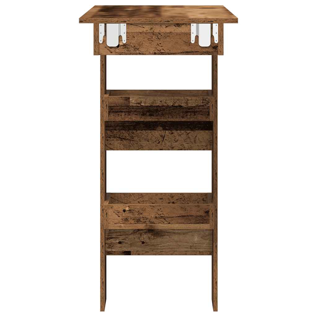 vidaXL Ścienny stolik barowy, stare drewno, 102x45x103,5 cm