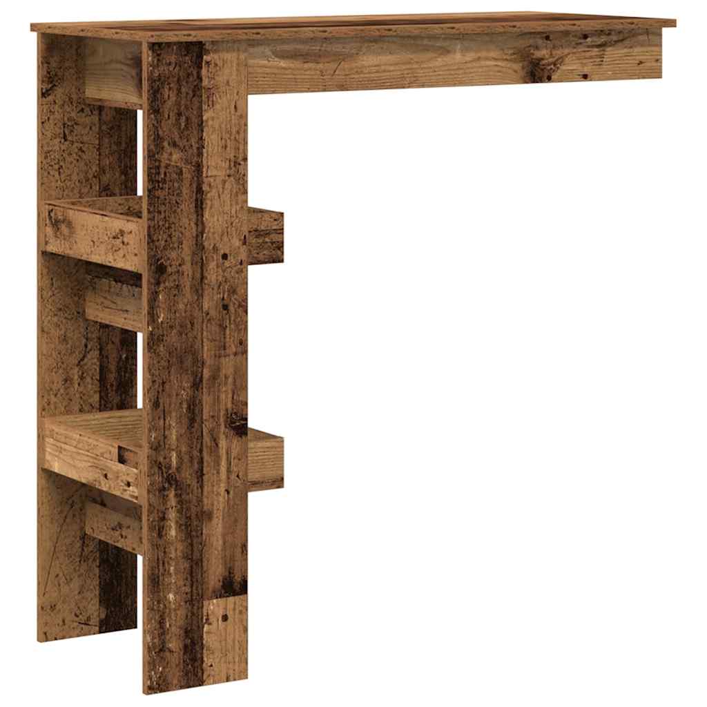 vidaXL Ścienny stolik barowy, stare drewno, 102x45x103,5 cm