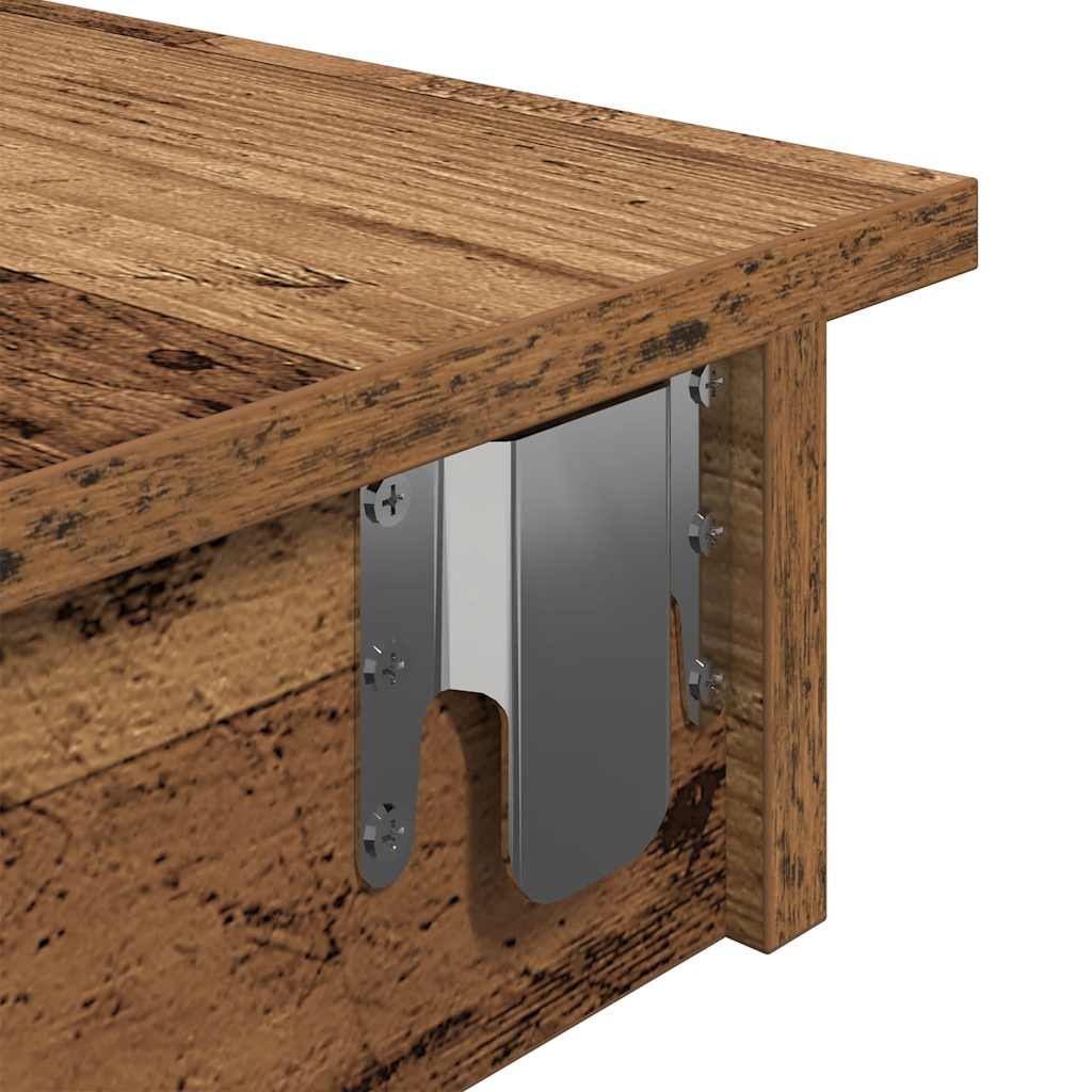 vidaXL Ścienny stolik barowy, stare drewno, 102x45x103,5 cm