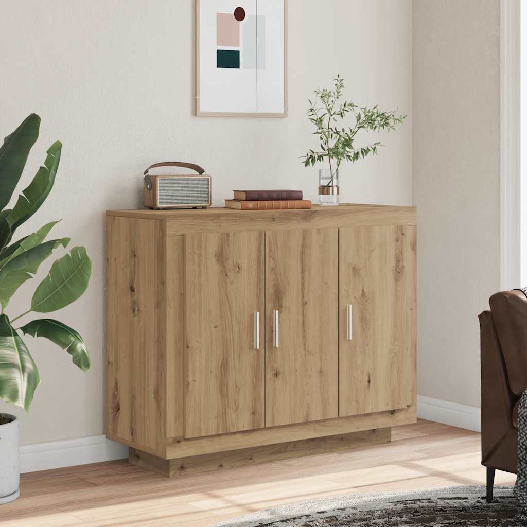 vidaXL Szafka, dąb artisian, 92x35x75 cm, materiał drewnopochodny