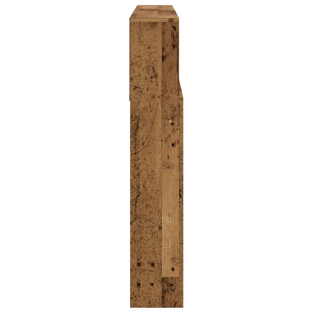 vidaXL Wezgłowie łóżka z półkami, stare drewno, 140x19x103,5 cm