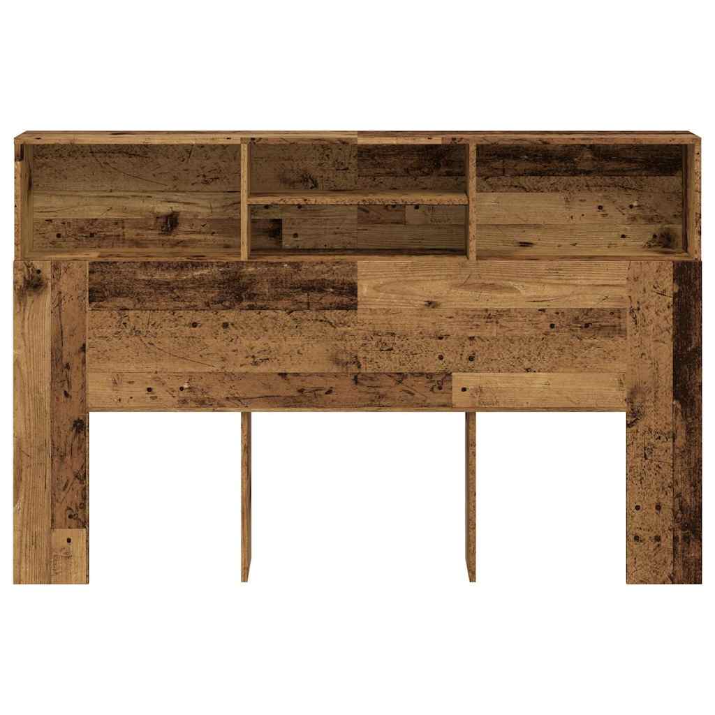 vidaXL Zagłówek z półkami, stare drewno, 160x19x103,5 cm