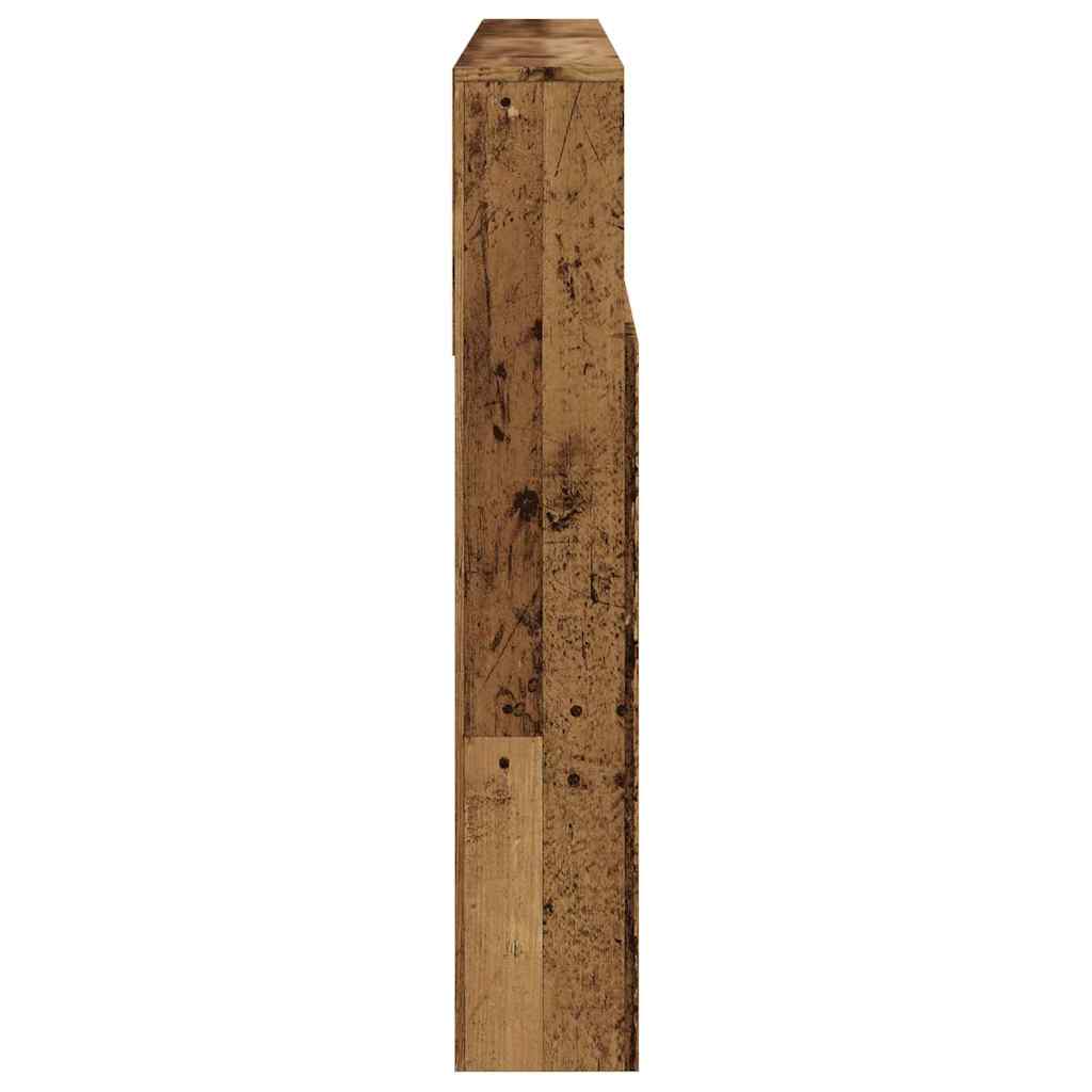 vidaXL Zagłówek z półkami, stare drewno, 160x19x103,5 cm