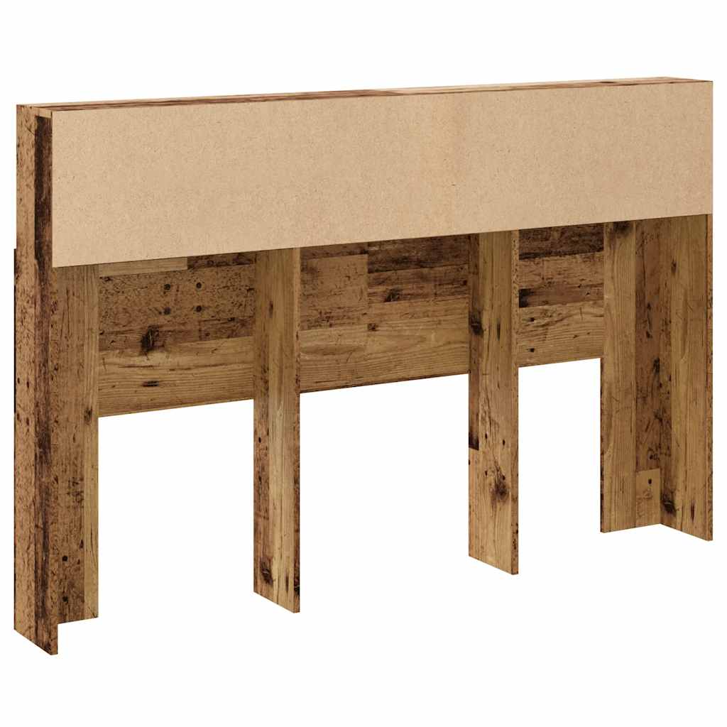 vidaXL Zagłówek z półkami, stare drewno, 160x19x103,5 cm