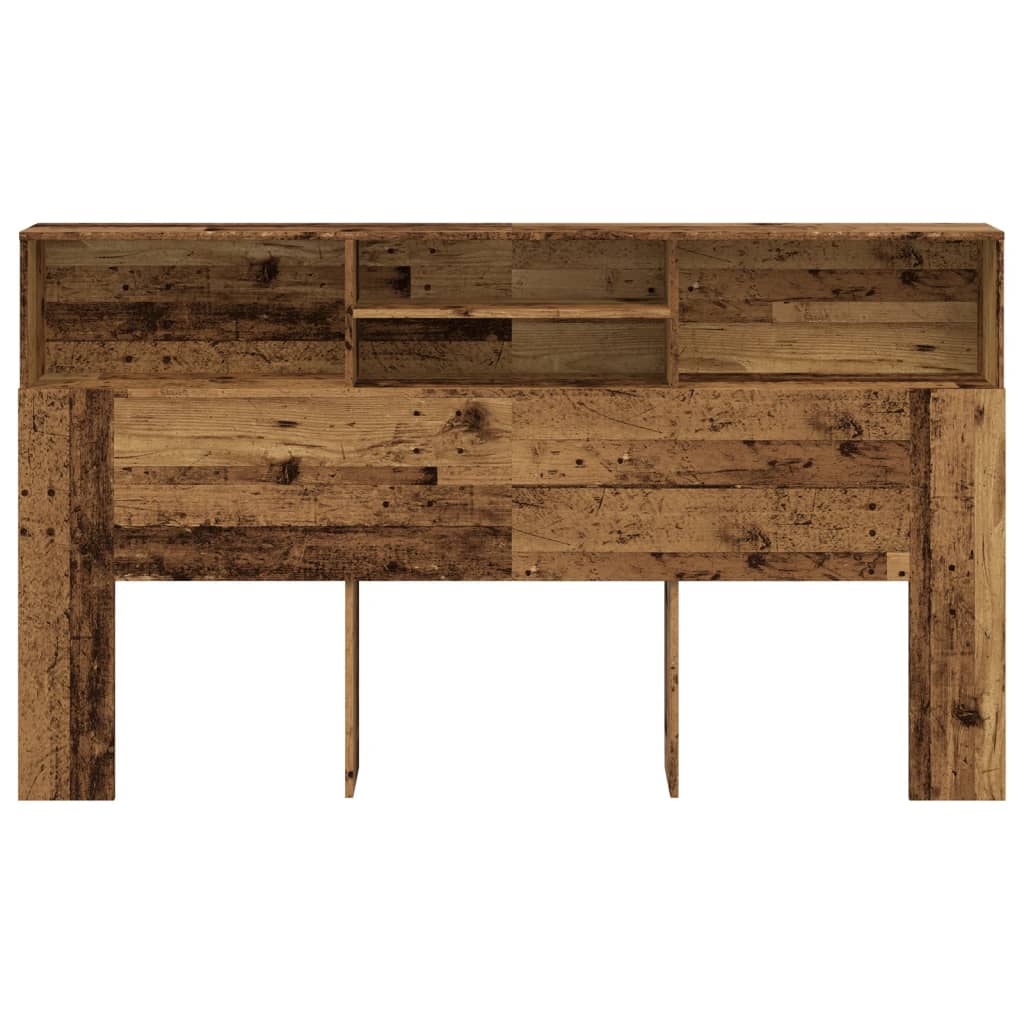 vidaXL Zagłówek z półkami, stare drewno, 180x19x103,5 cm