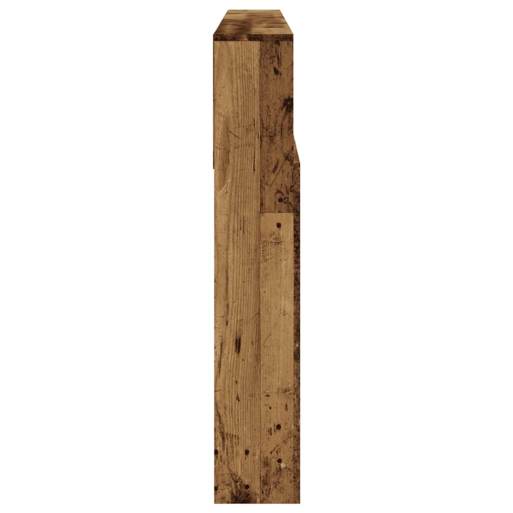 vidaXL Zagłówek z półkami, stare drewno, 180x19x103,5 cm