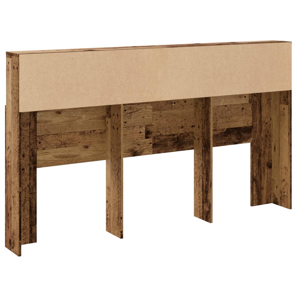 vidaXL Zagłówek z półkami, stare drewno, 180x19x103,5 cm
