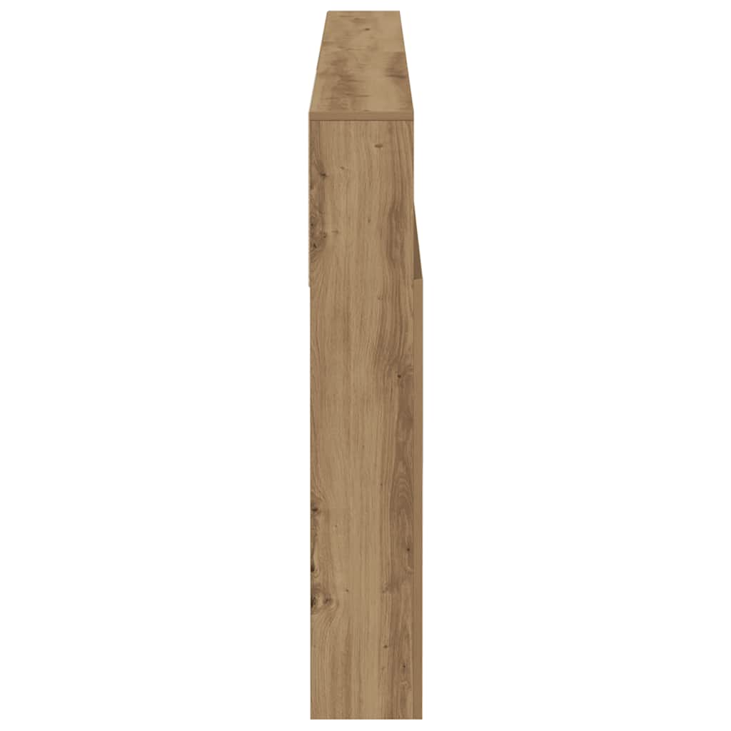 vidaXL Zagłówek z półkami, dąb artisian, 200x19x103,5 cm