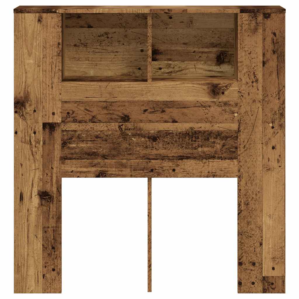 vidaXL Zagłówek z półkami, stare drewno, 100x18,5x102,5 cm