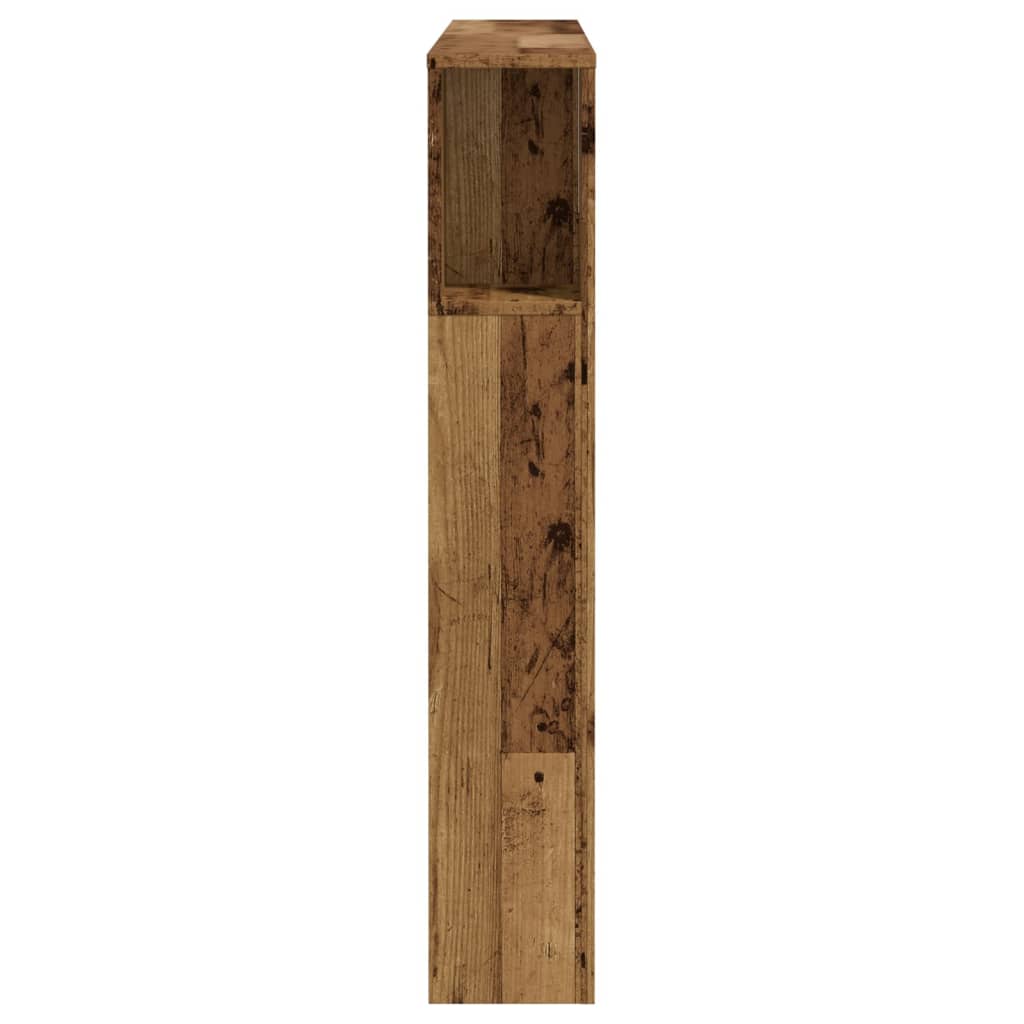 vidaXL Zagłówek z półkami, stare drewno, 120x19x104,5 cm