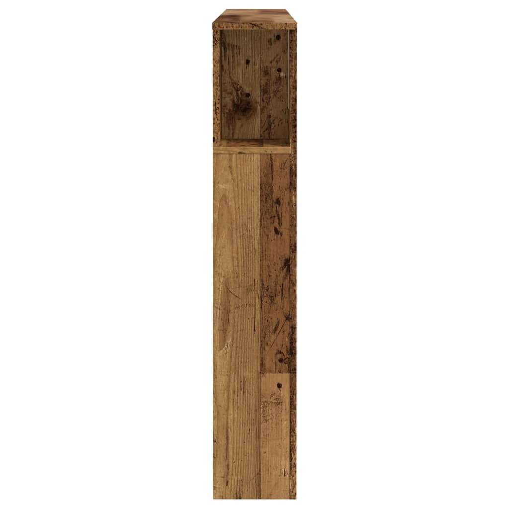 vidaXL Wezgłowie z półkami, stare drewno, 140x18,5x102,5 cm