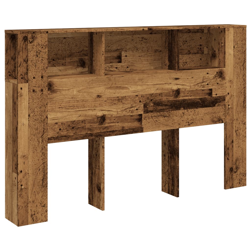 vidaXL Zagłówek z półkami, stare drewno, 160x18,5x103,5 cm