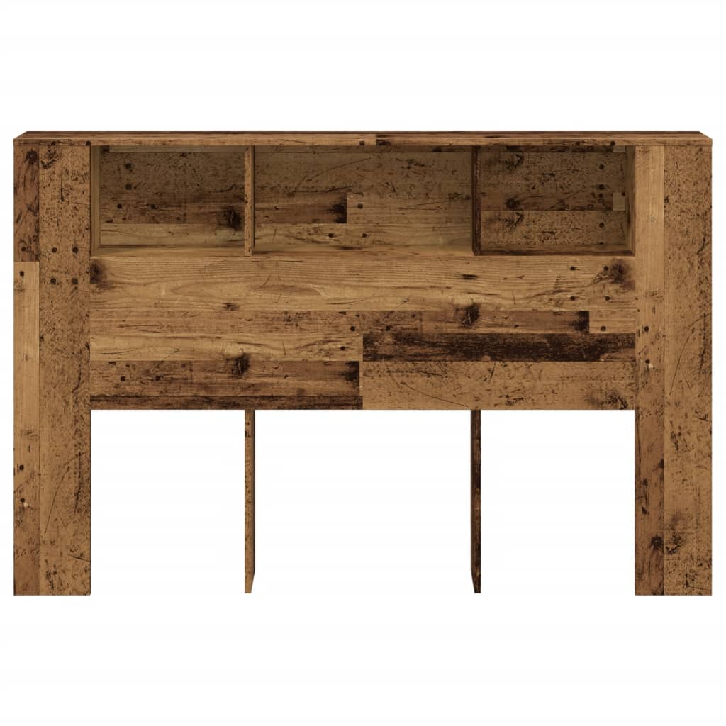 vidaXL Zagłówek z półkami, stare drewno, 160x18,5x103,5 cm