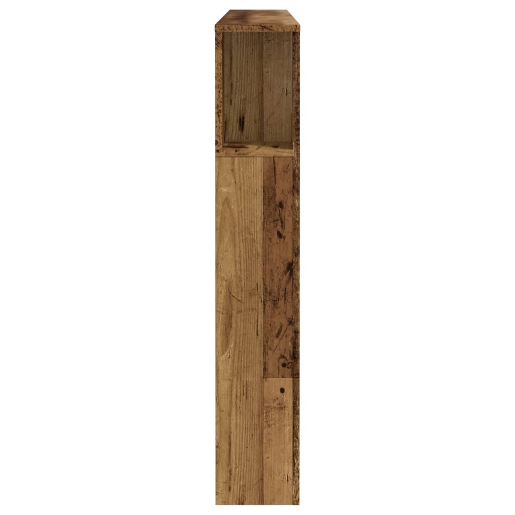 vidaXL Zagłówek z półkami, stare drewno, 160x18,5x103,5 cm