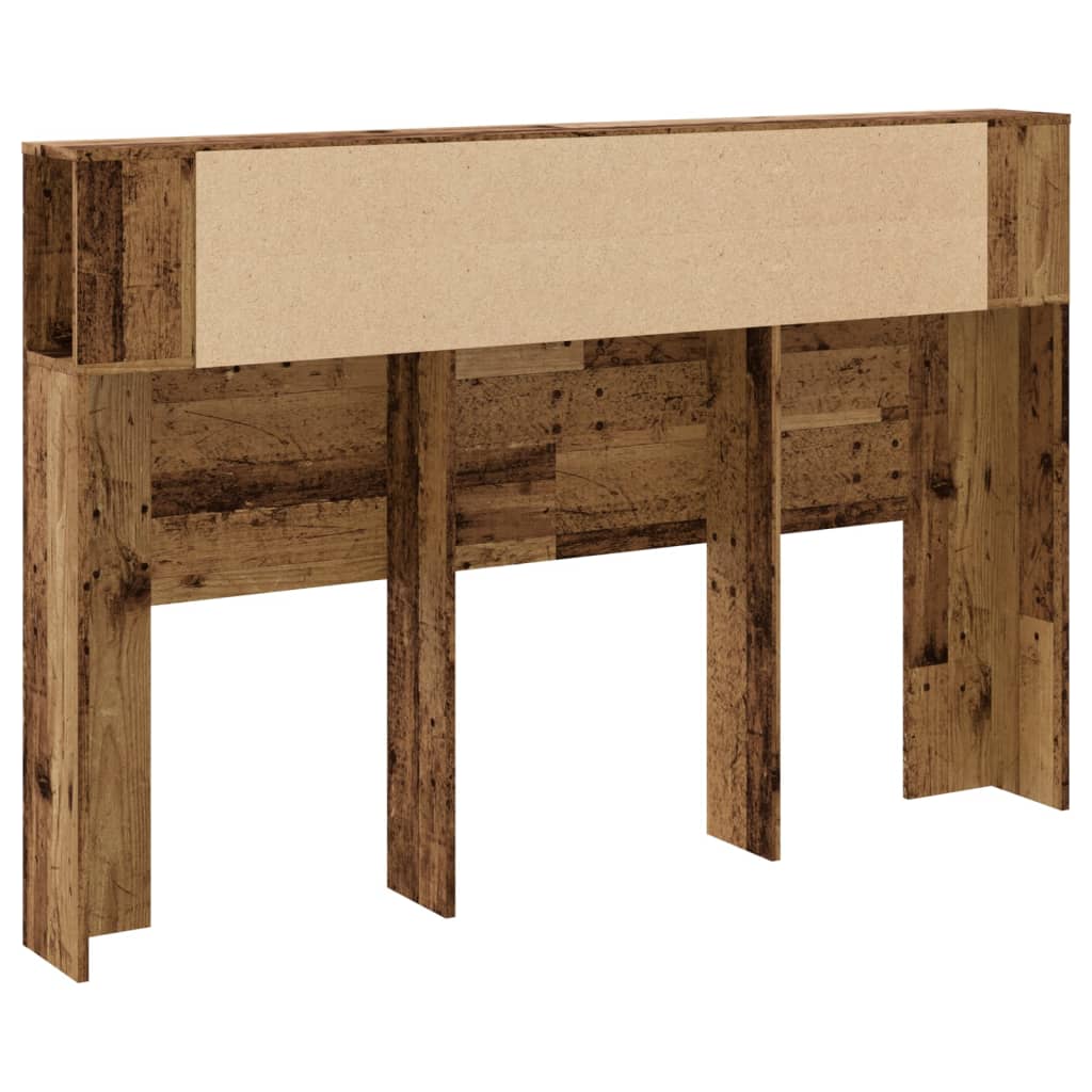 vidaXL Zagłówek z półkami, stare drewno, 160x18,5x103,5 cm