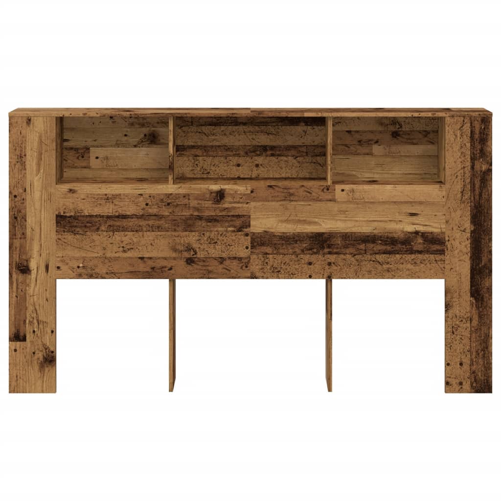 vidaXL Wezgłowie z półkami, stare drewno, 180x18,5x102,5 cm